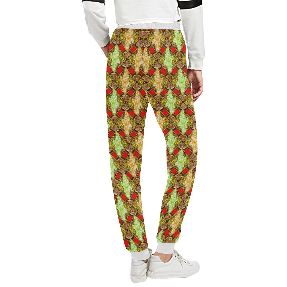 African Classic Print Pattern Unisex Casual Sweatpants (Model L11)-JTAMIGO.COM