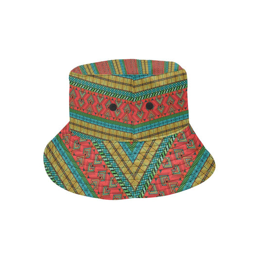 African Colorful Zigzag Print Pattern Unisex Bucket Hat