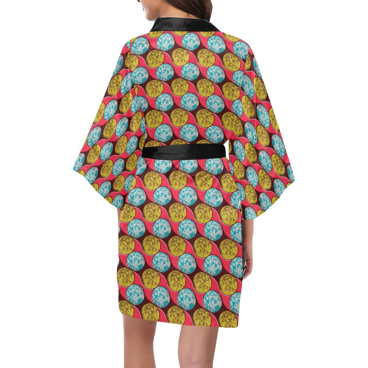 African Fashion Print Pattern Women Short Kimono Robe