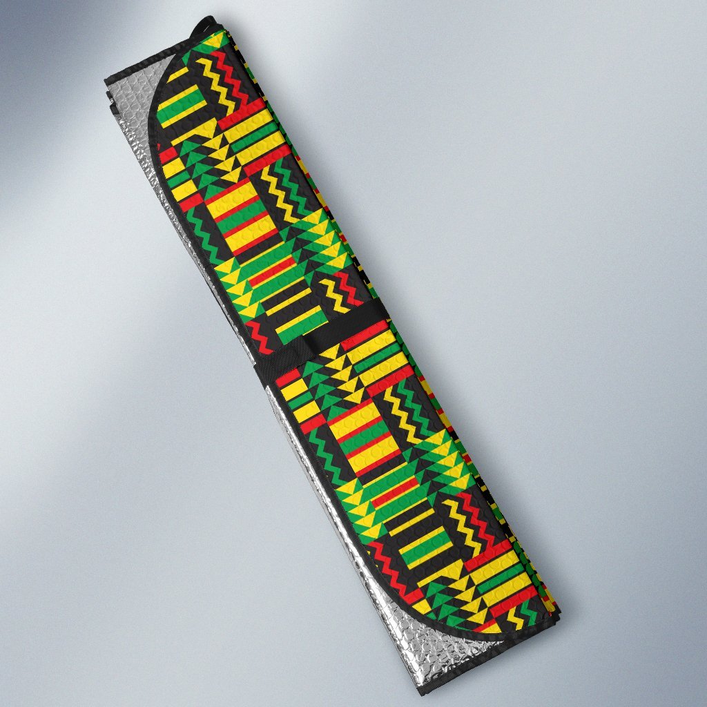 African Zip Zag Print Pattern Car Sun Shade For Windshield