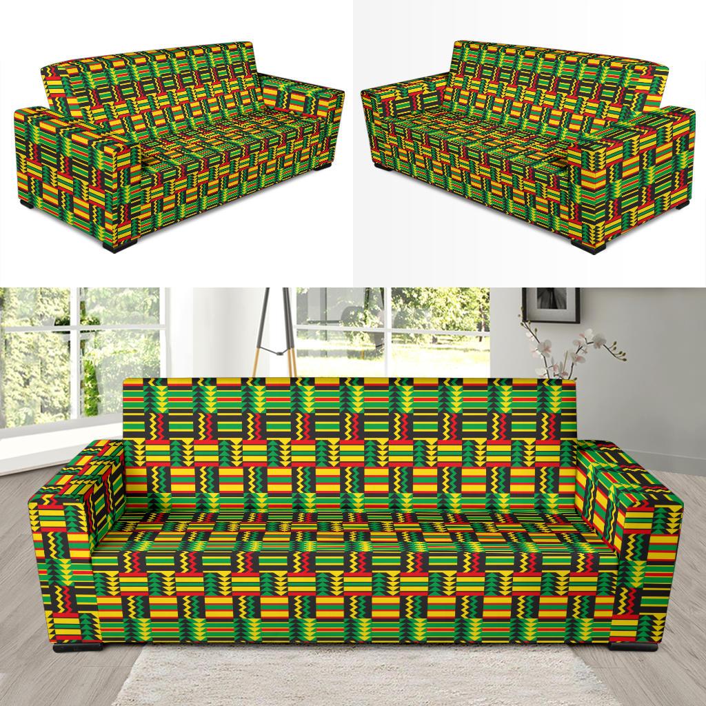African Zip Zag Print Pattern Sofa Slipcover-JTAMIGO.COM