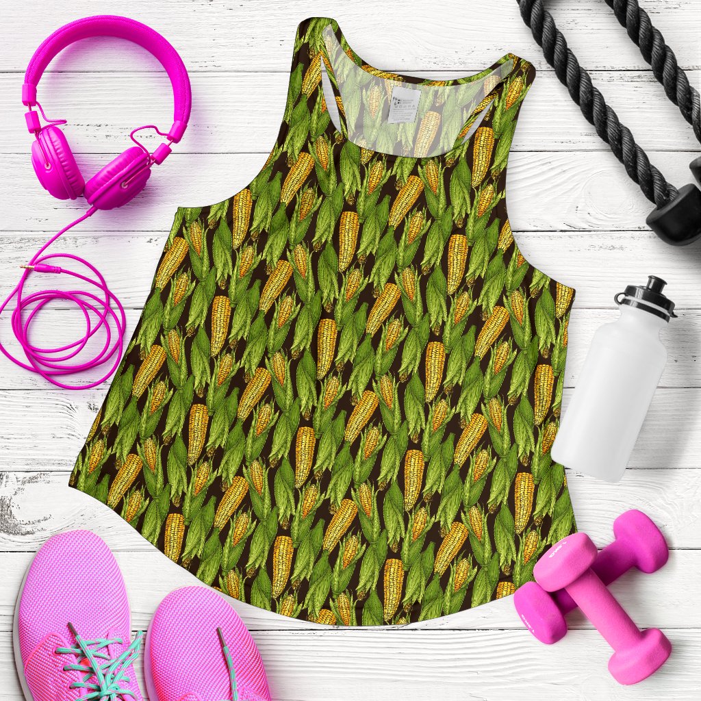 Agricultural Corn Cob Print Women Racerback Tank Top
