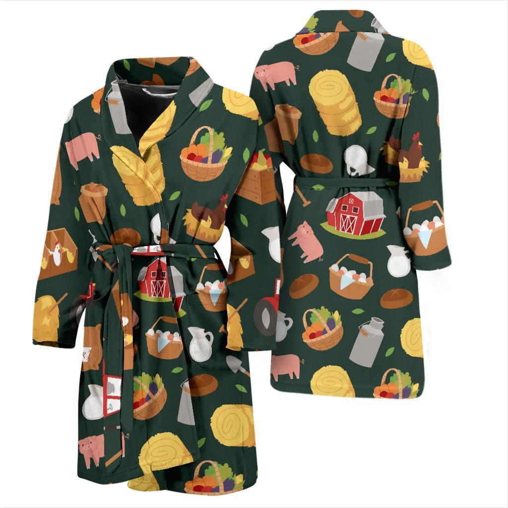 Agricultural Farm Print Design 02 Men Bathrobe-JORJUNE.COM