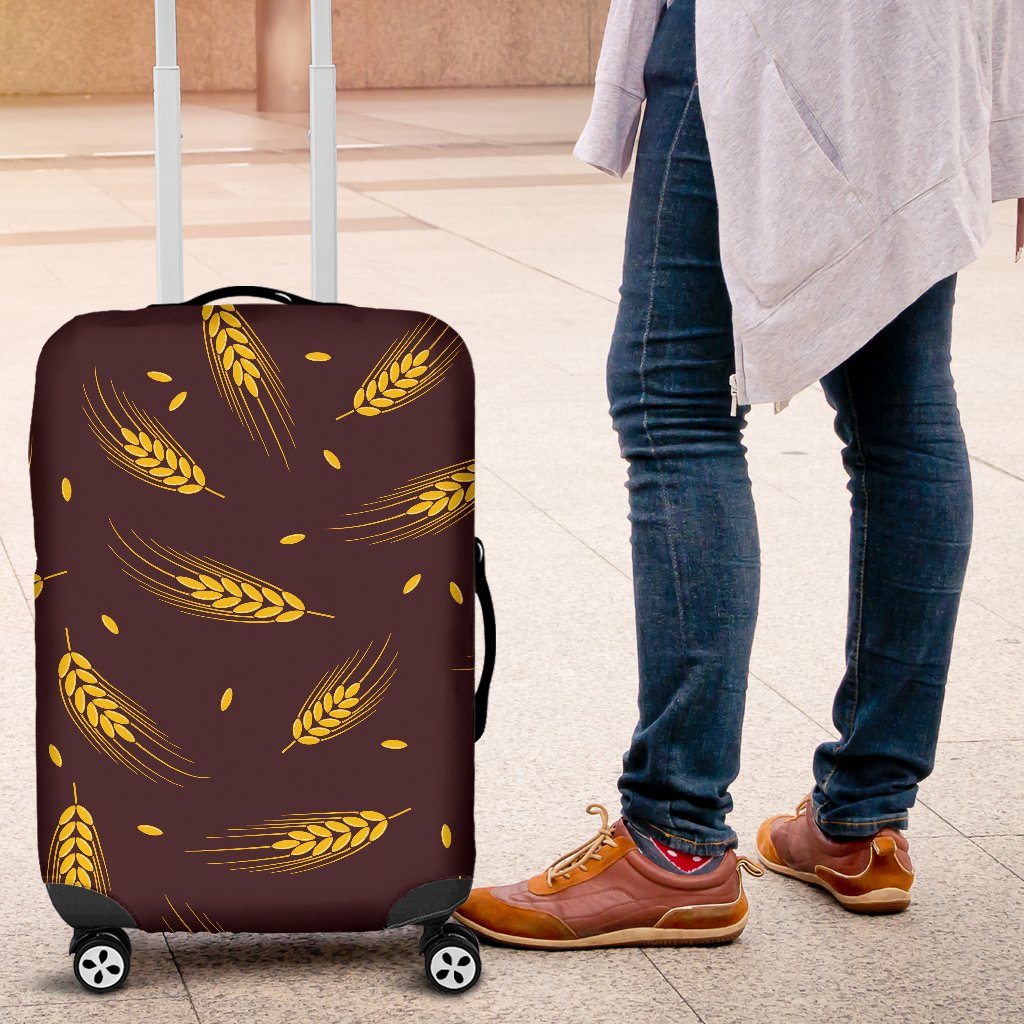 Agricultural Gold Wheat Print Pattern Luggage Cover Protector