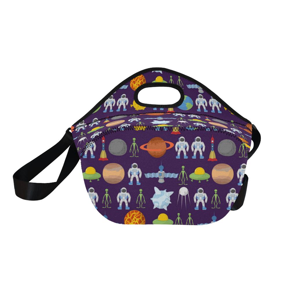 Alien Astronaut Planet Neoprene Lunch Bag (Model 1669)(Large)-JTAMIGO.COM