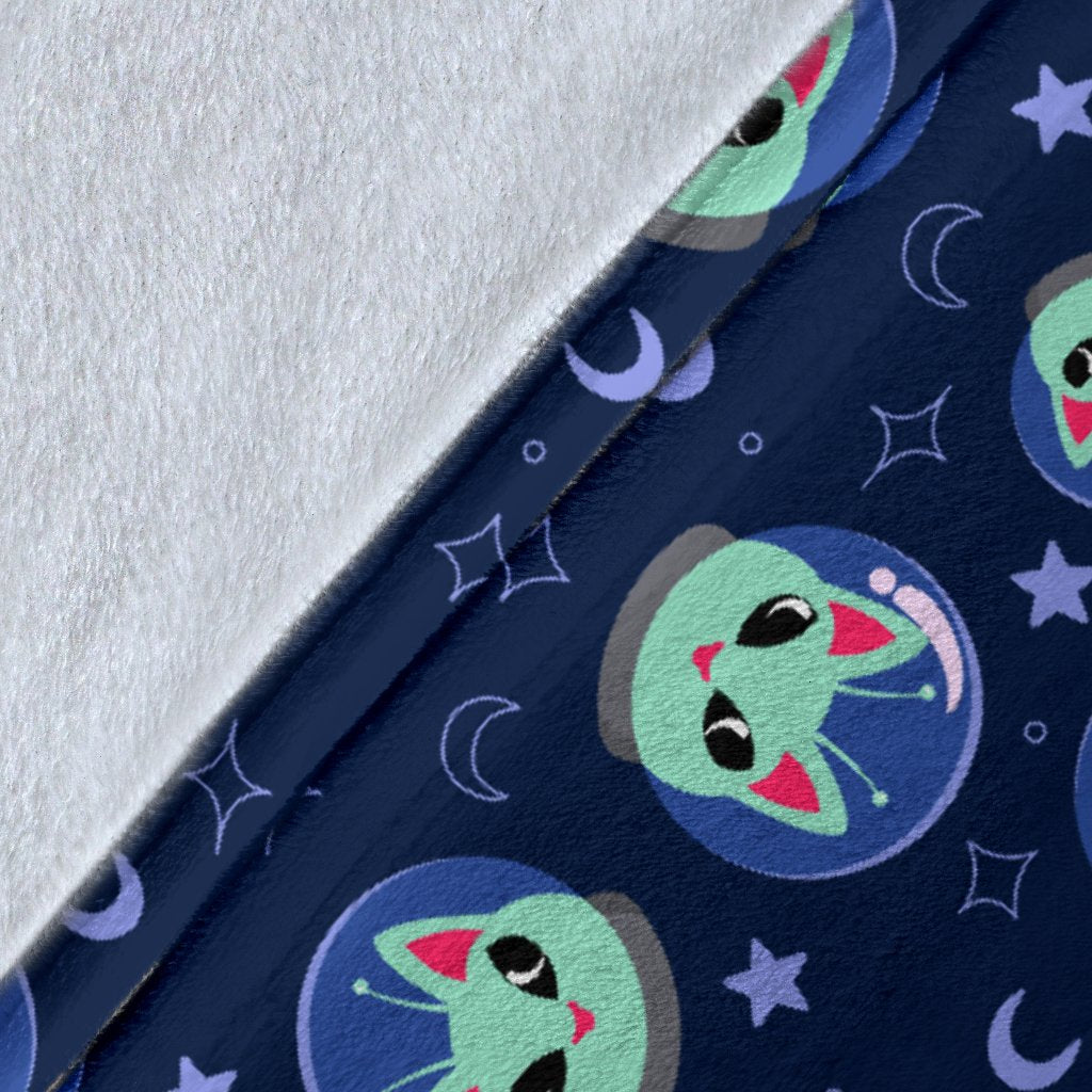 Alien Cat Fleece Blanket