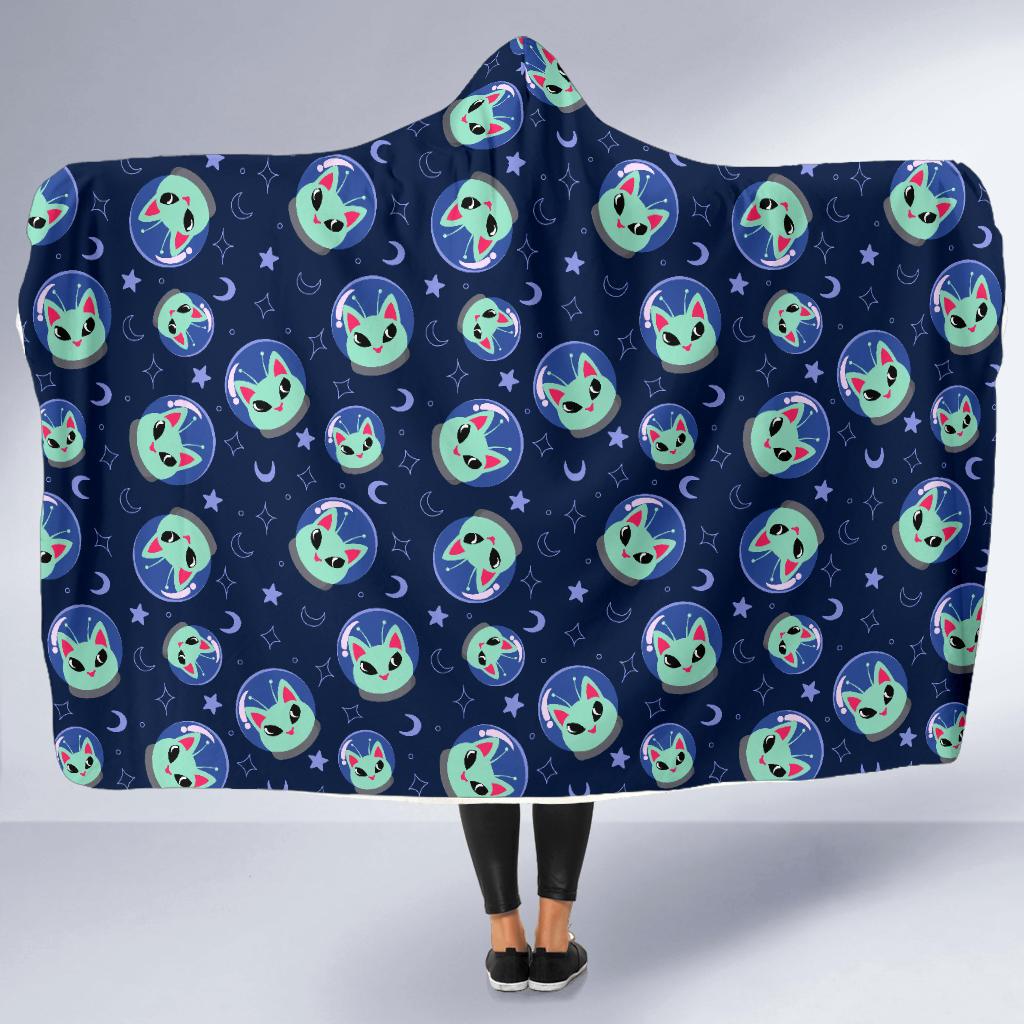 Alien Cat Hooded Blanket-JTAMIGO.COM