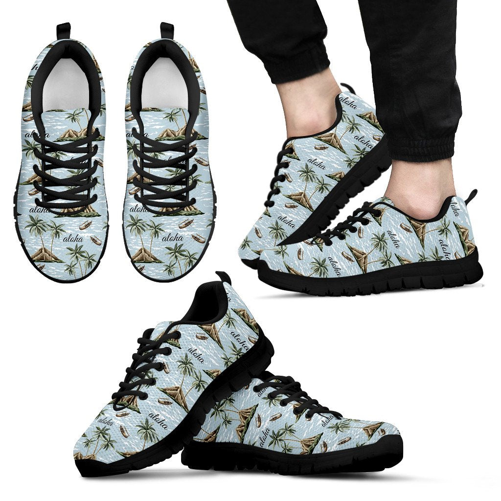 Aloha Hawaii island Design Themed Print Men Sneakers Shoes