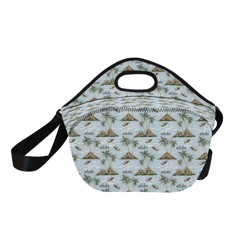 Aloha Hawaii island Design Themed Print Neoprene Lunch Bag (Model 1669)(Large)-JTAMIGO.COM