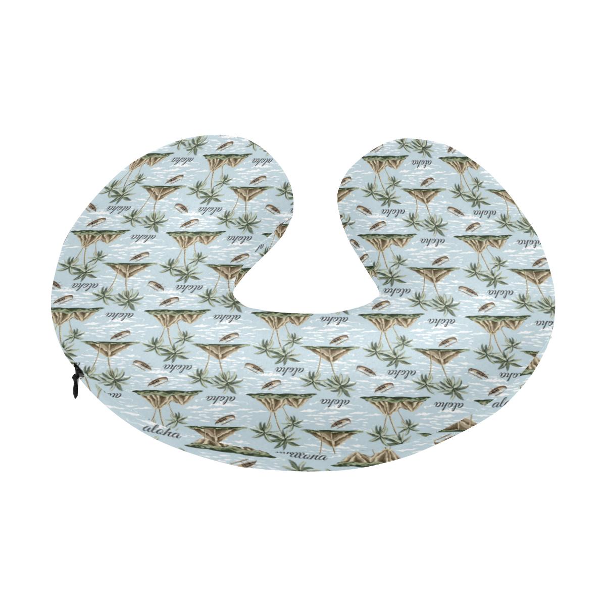 Aloha Hawaii island Design Themed Print U-Shaped Travel Neck Pillow-JTAMIGO.COM