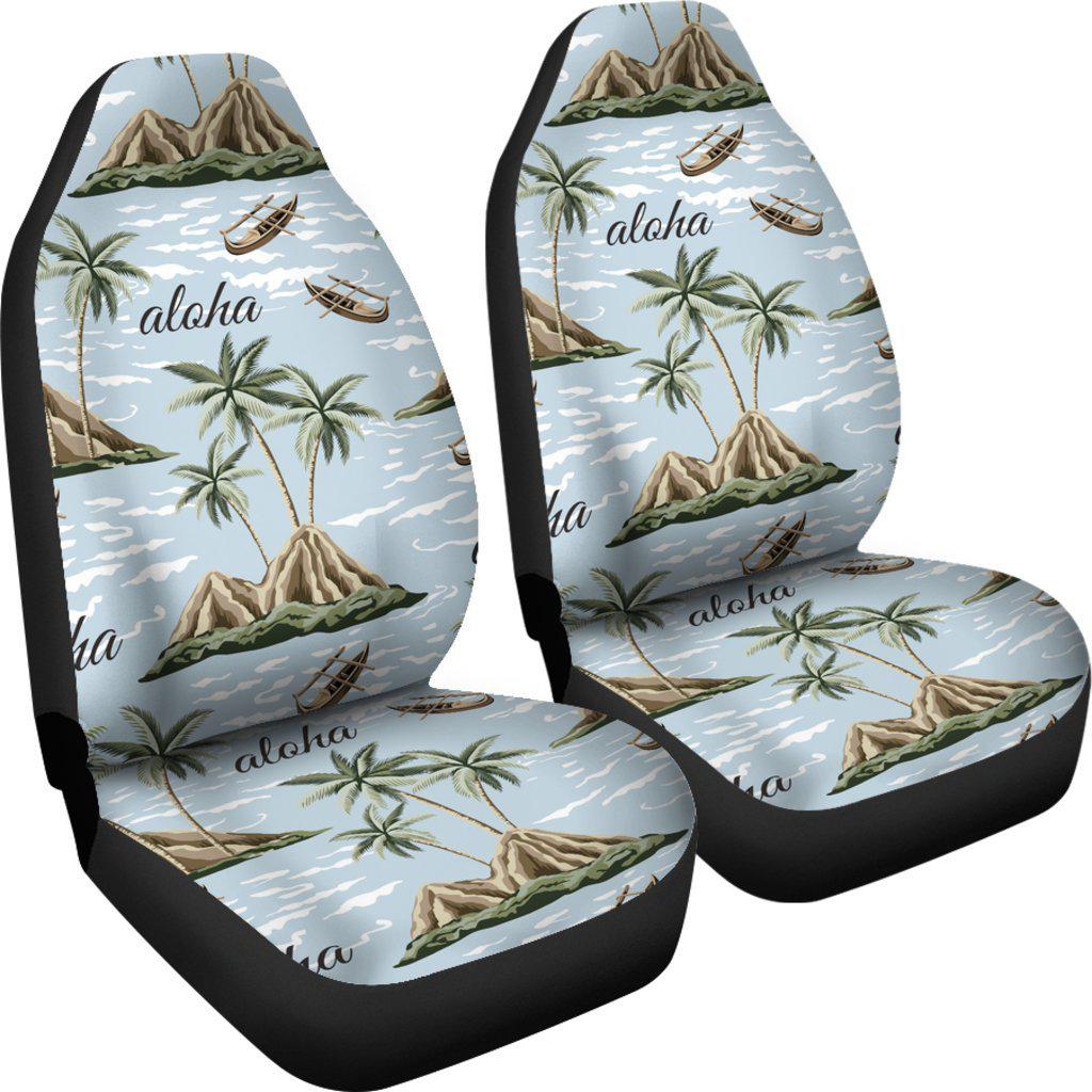 Aloha Hawaii island Design Themed Print Universal Fit Car Seat Covers