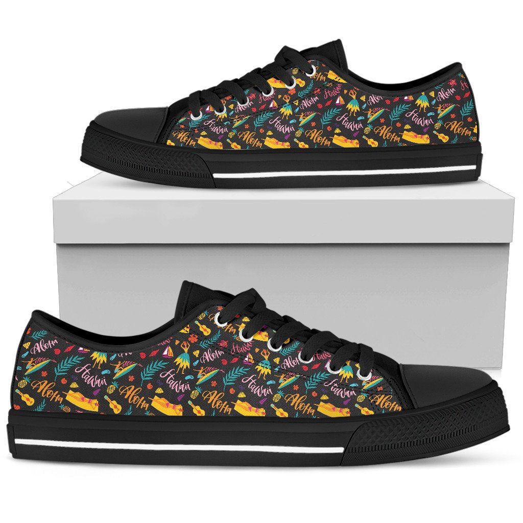 Aloha Hawaii Summer Design Themed Print Women Low Top Shoes