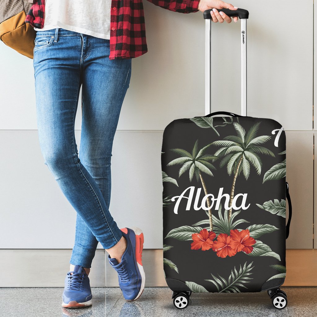 Aloha Palm Tree Design Themed Print Luggage Cover Protector