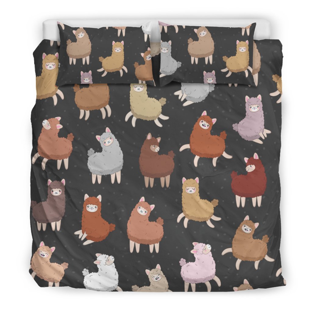 Alpaca Cute Design Themed Print Duvet Cover Bedding Set