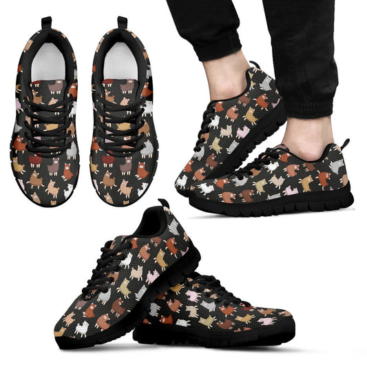 Alpaca Cute Design Themed Print Men Sneakers Shoes