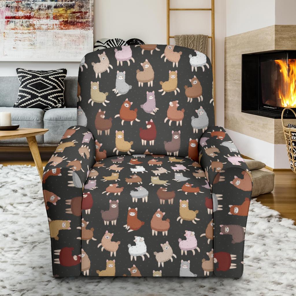 Alpaca Cute Design Themed Print Single Sofa Slipcover -JTAMIGO.COM