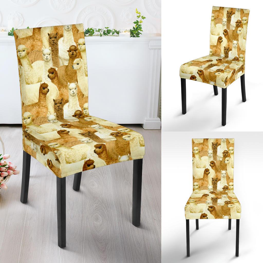 Alpaca Watercolor Design Themed Print Dinning Chair Slipper-JTAMIGO.COM