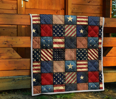 American flag Patchwork Design Premium Quilt-JTAMIGO.COM