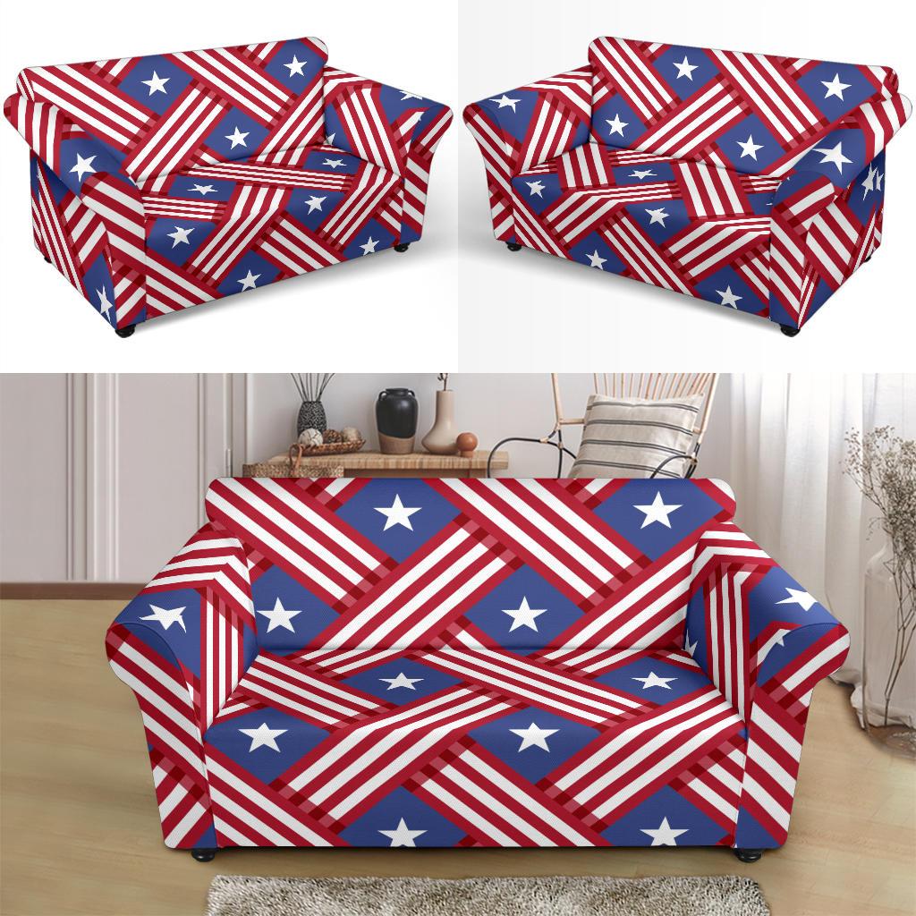 American flag Pattern Loveseat Slipcover-JTAMIGO.COM