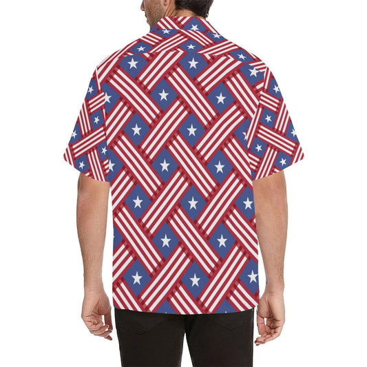 American flag Pattern Men Aloha Hawaiian Shirt