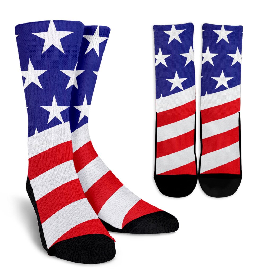 American flag Print Crew Socks