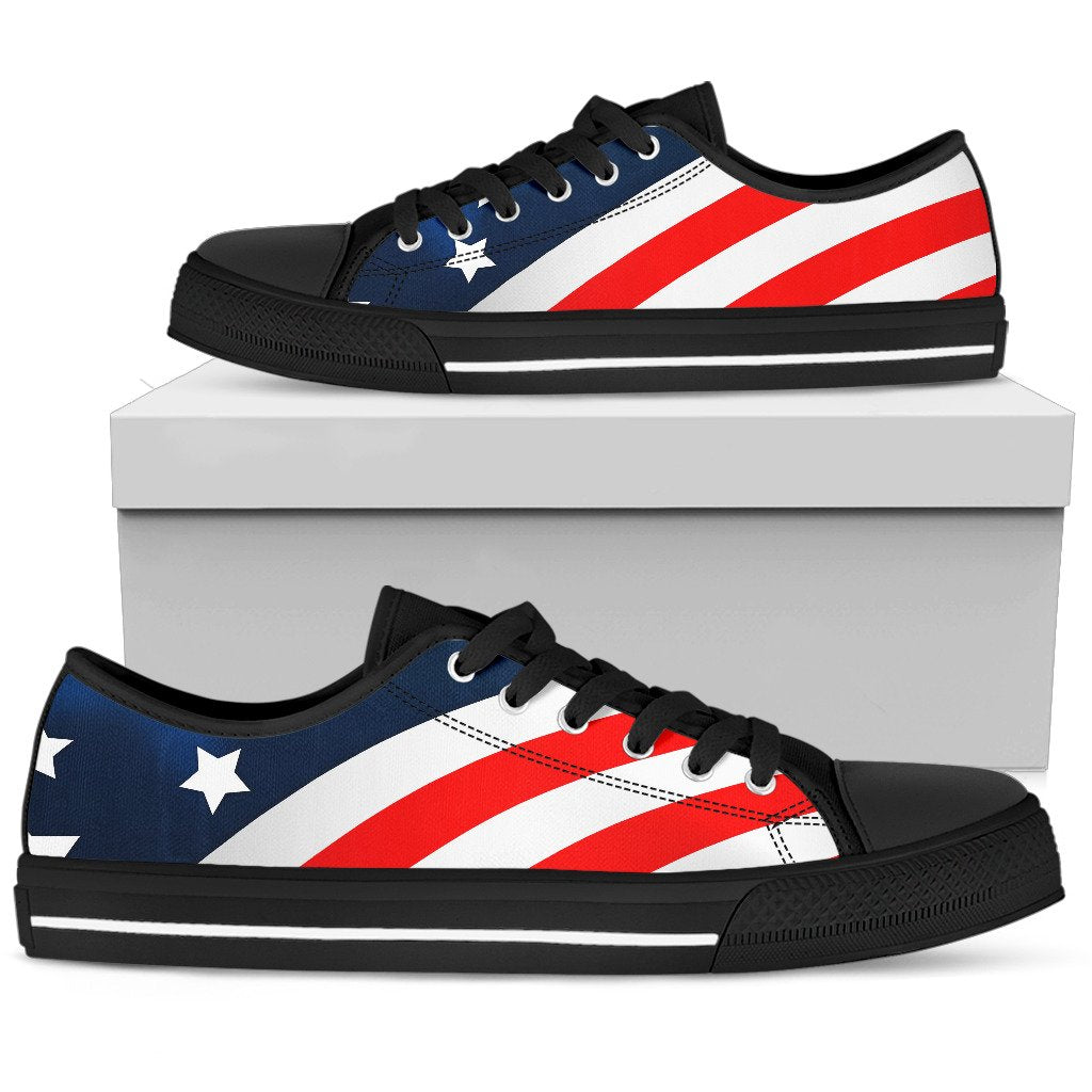 American flag Style Women Low Top Shoes