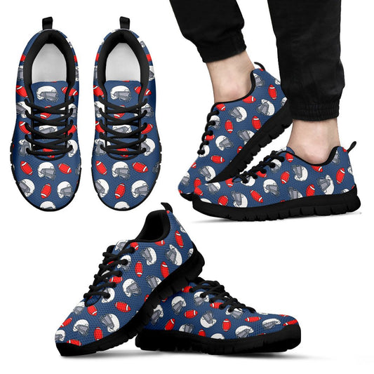 American Football Helmet Design Pattern Men Sneakers Shoes