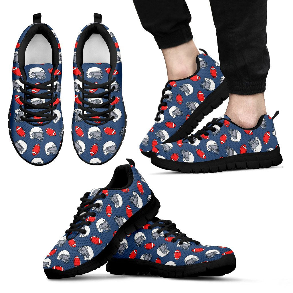 American Football Helmet Design Pattern Men Sneakers Shoes
