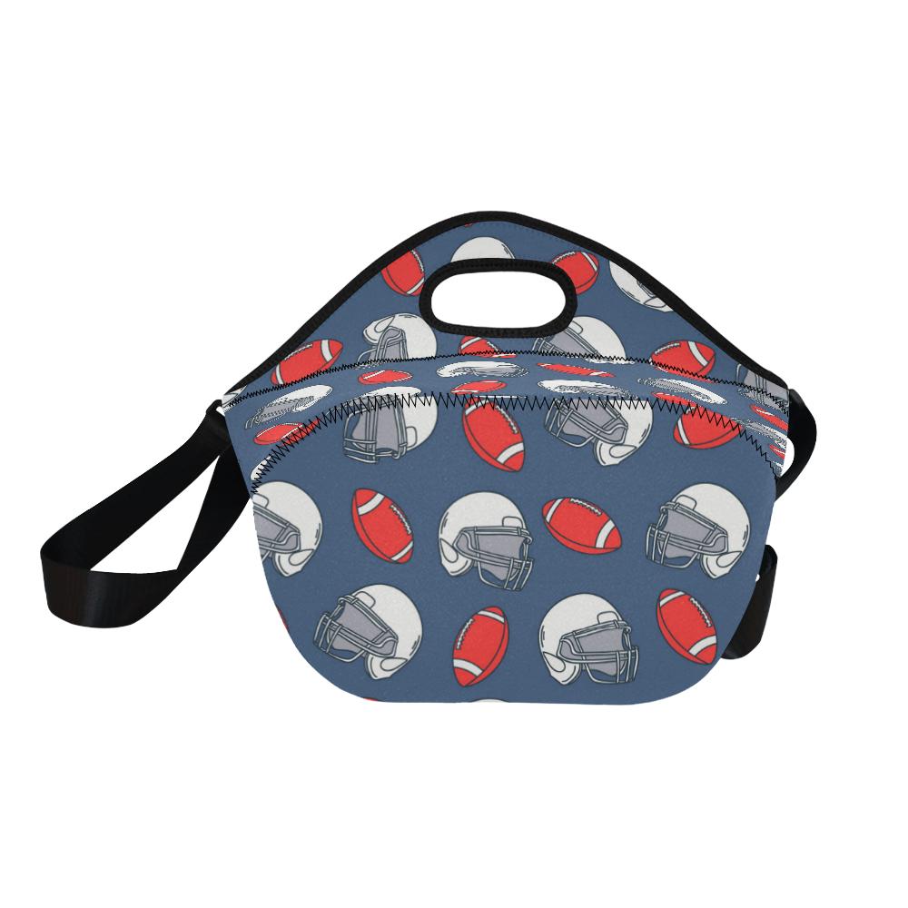 American Football Helmet Design Pattern Neoprene Lunch Bag (Model 1669)(Large)-JTAMIGO.COM