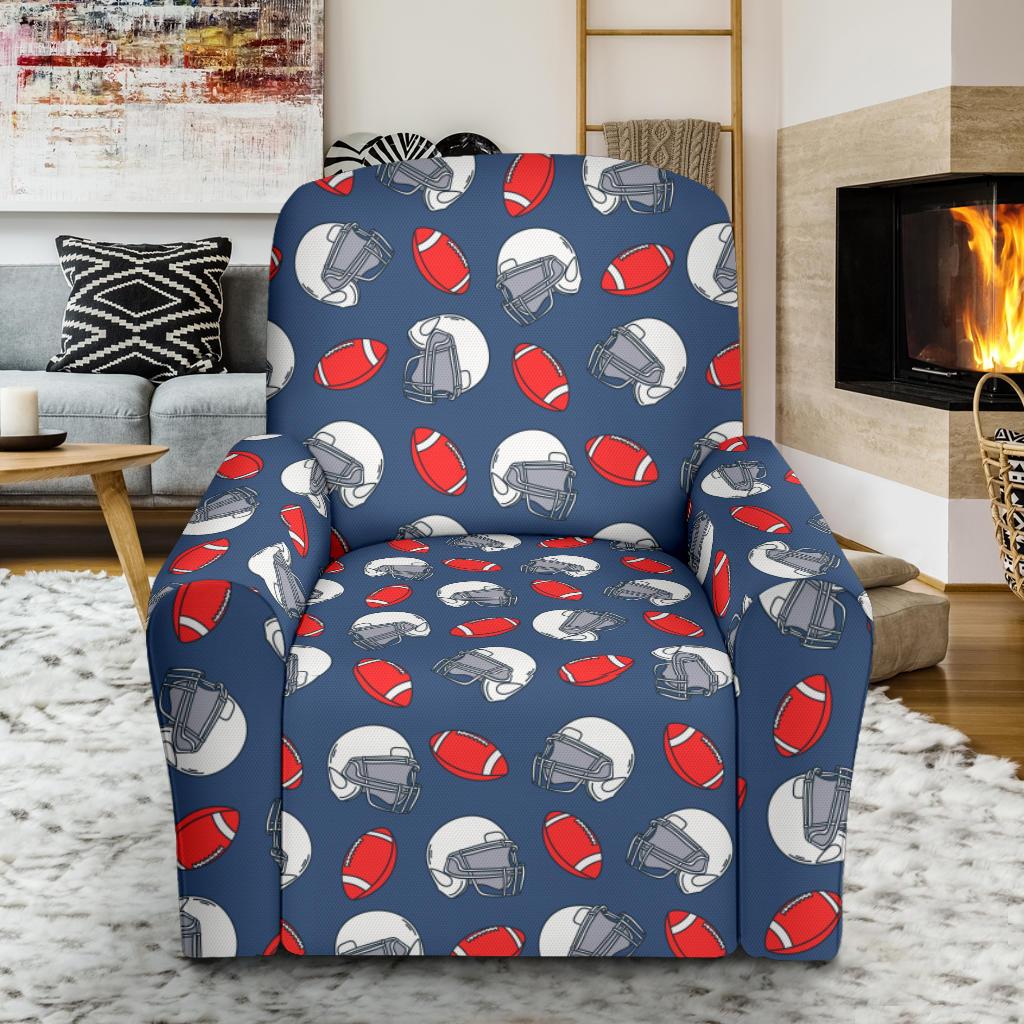 American Football Helmet Design Pattern Single Sofa Slipcover -JTAMIGO.COM