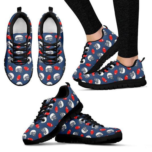 American Football Helmet Design Pattern Women Sneakers Shoes