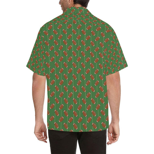 American Football on Field Themed Men Aloha Hawaiian Shirt