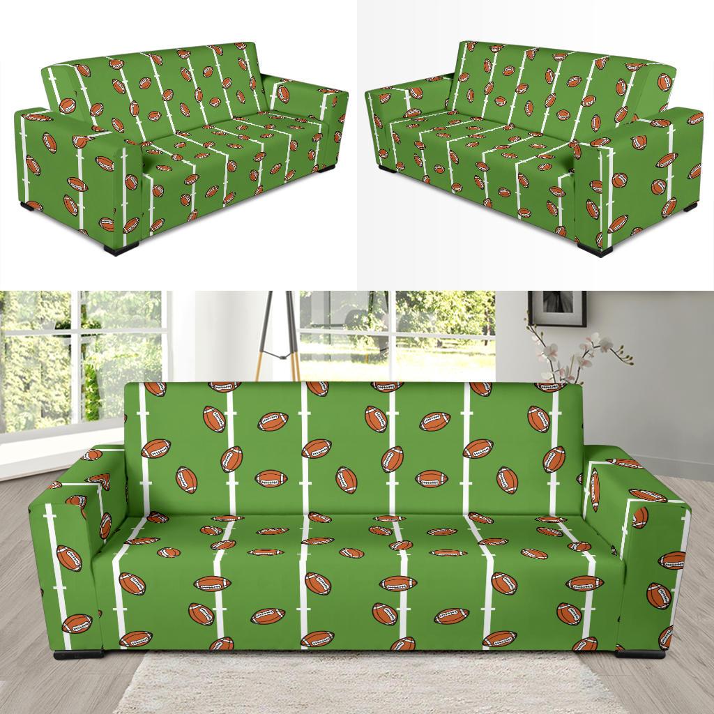 American Football on Field Themed Print Sofa Slipcover-JTAMIGO.COM