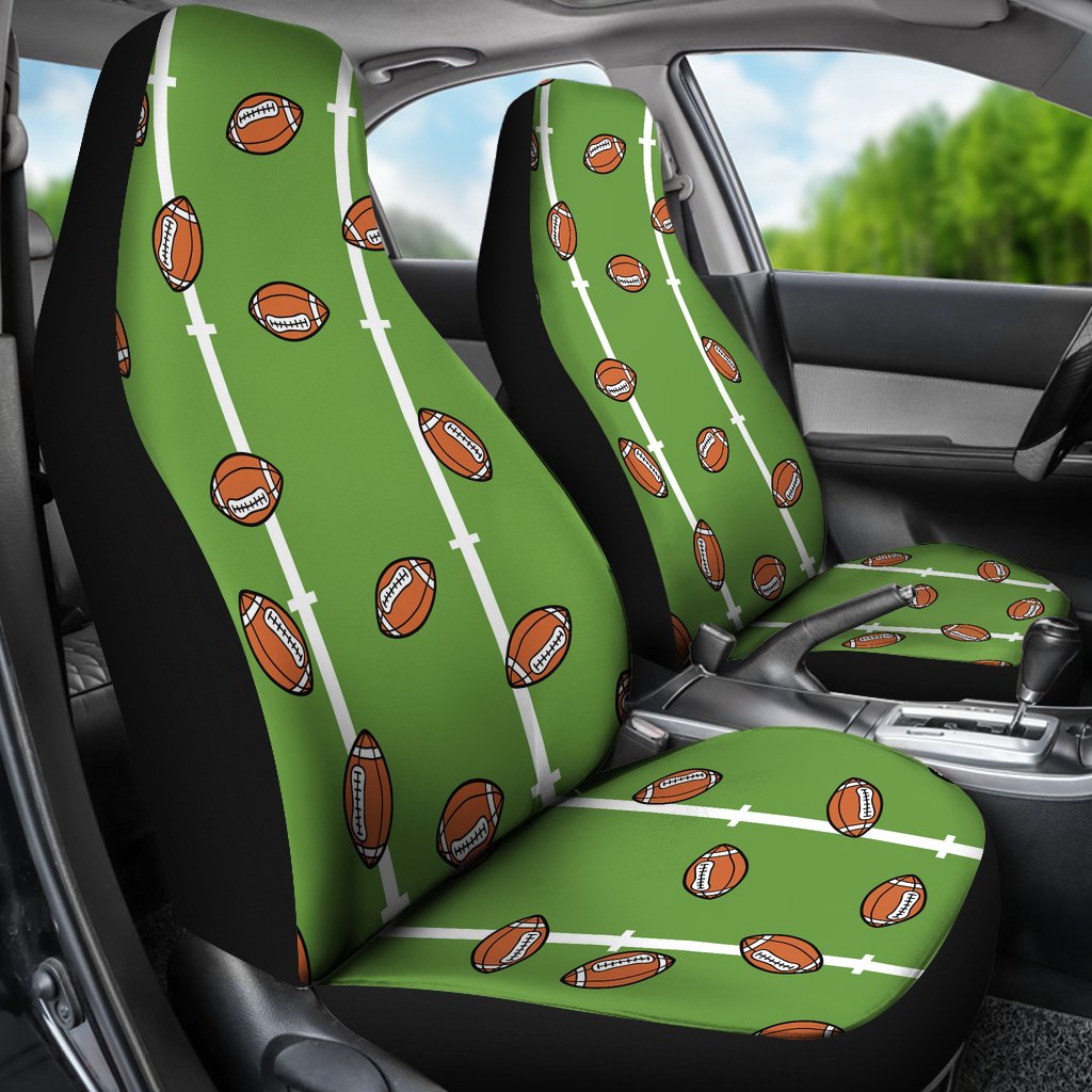 American Football on Field Themed Print Universal Fit Car Seat Covers