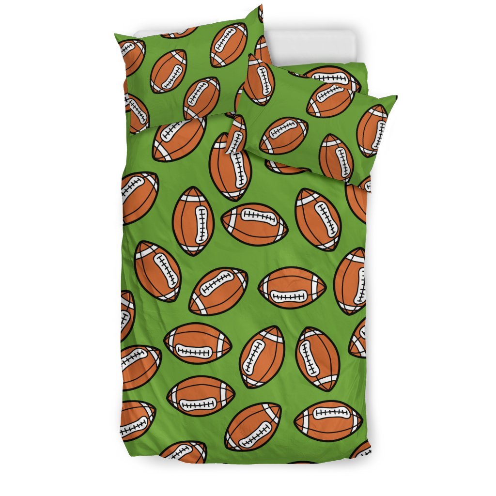 American Football On Green Design Duvet Cover Bedding Set