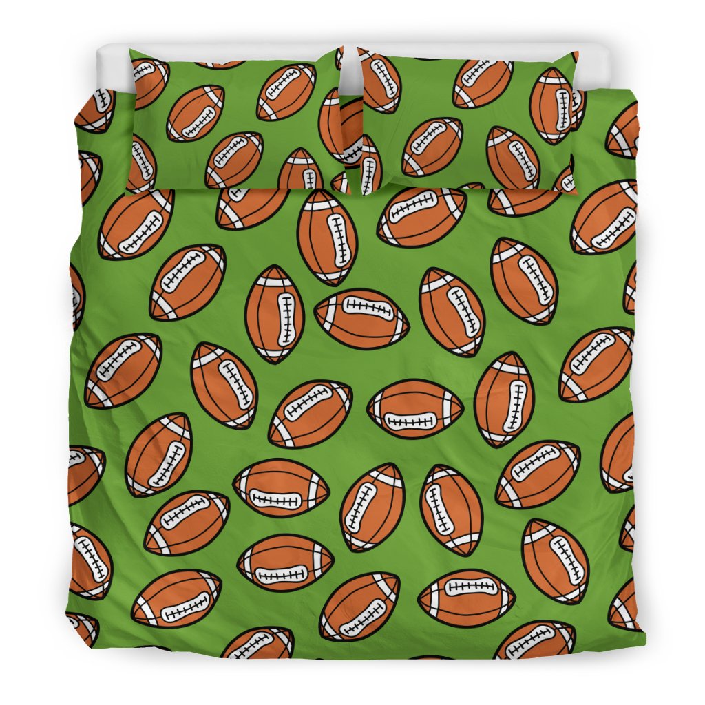 American Football On Green Design Duvet Cover Bedding Set