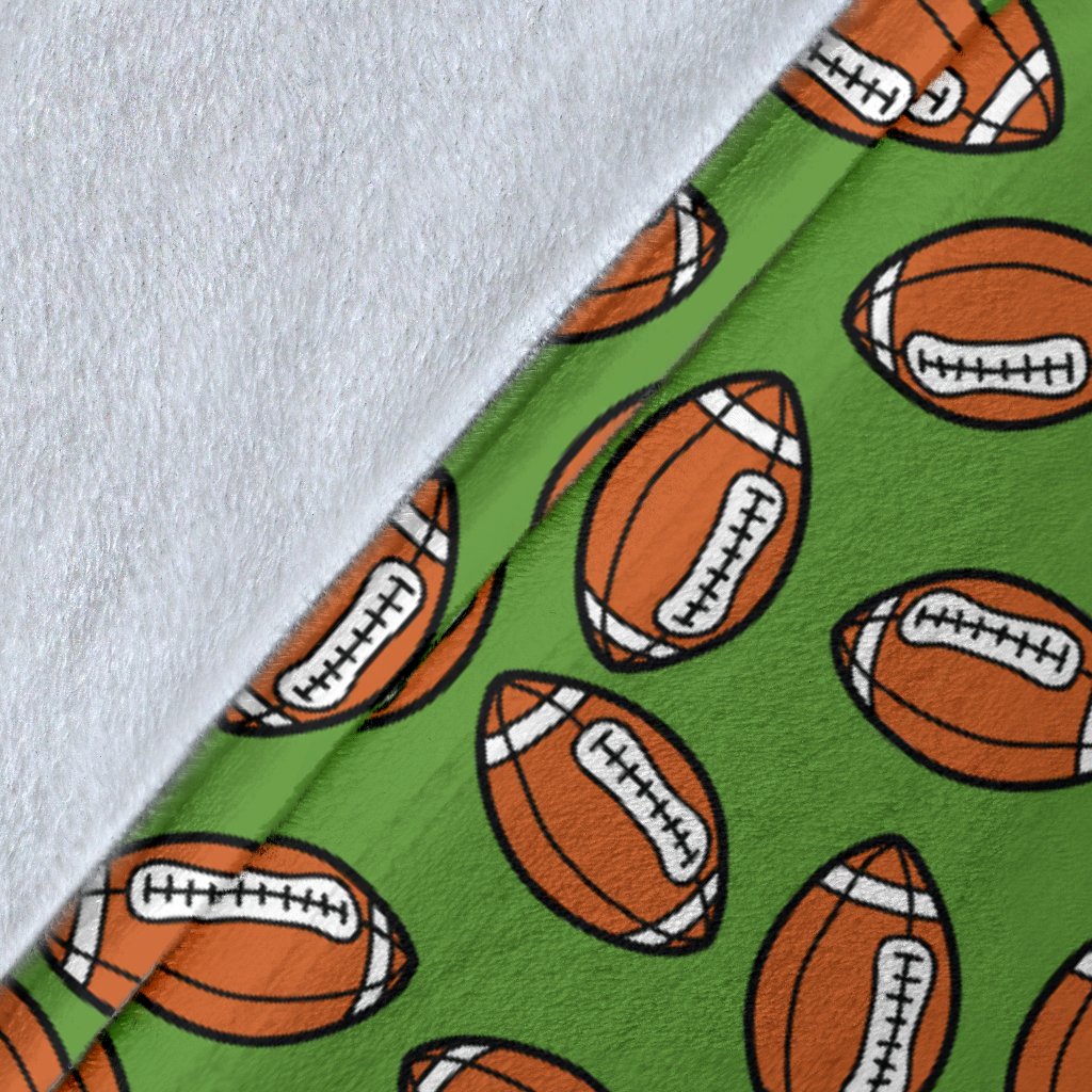 American Football On Green Design Fleece Blanket