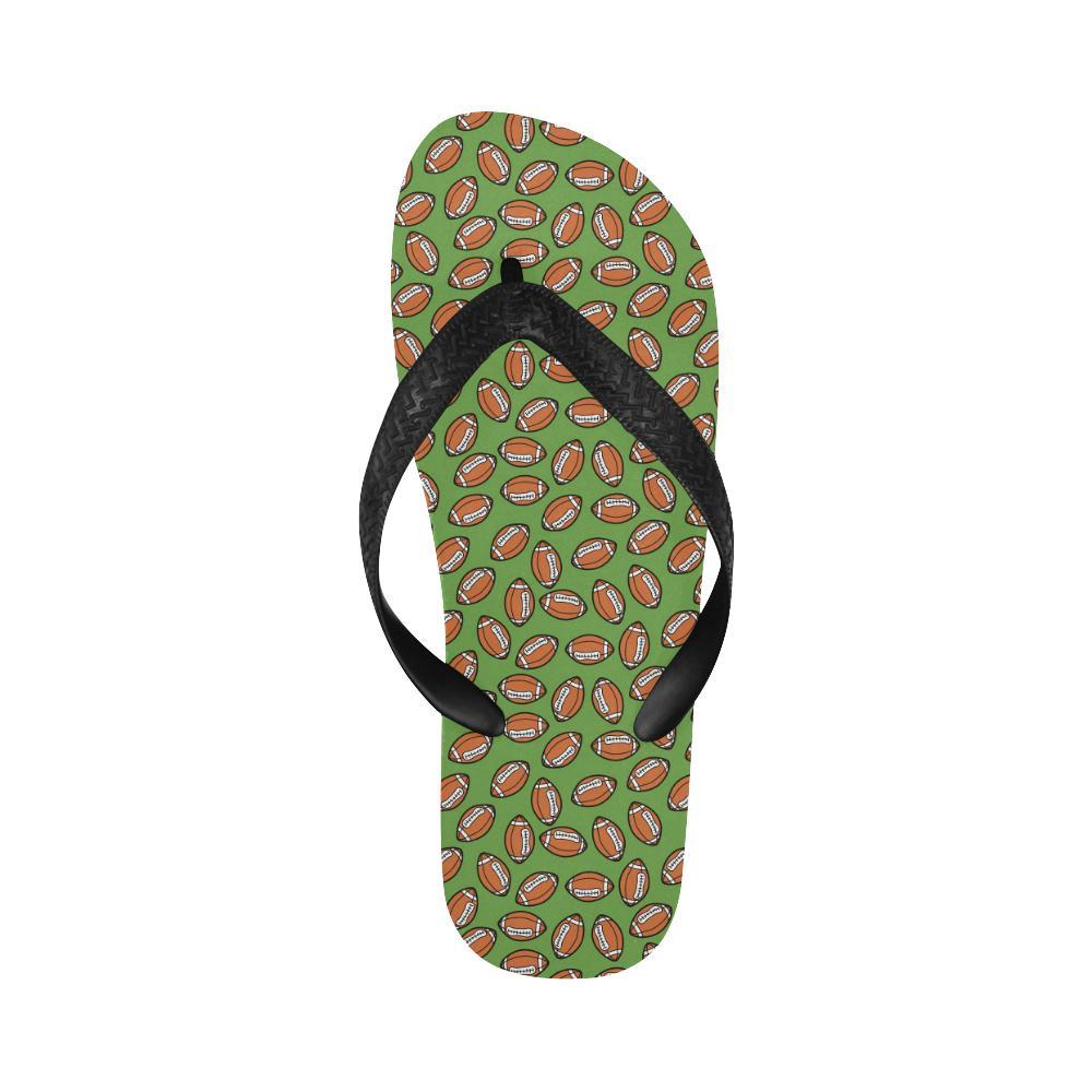 American Football on Green Design Flip Flops-JTAMIGO.COM