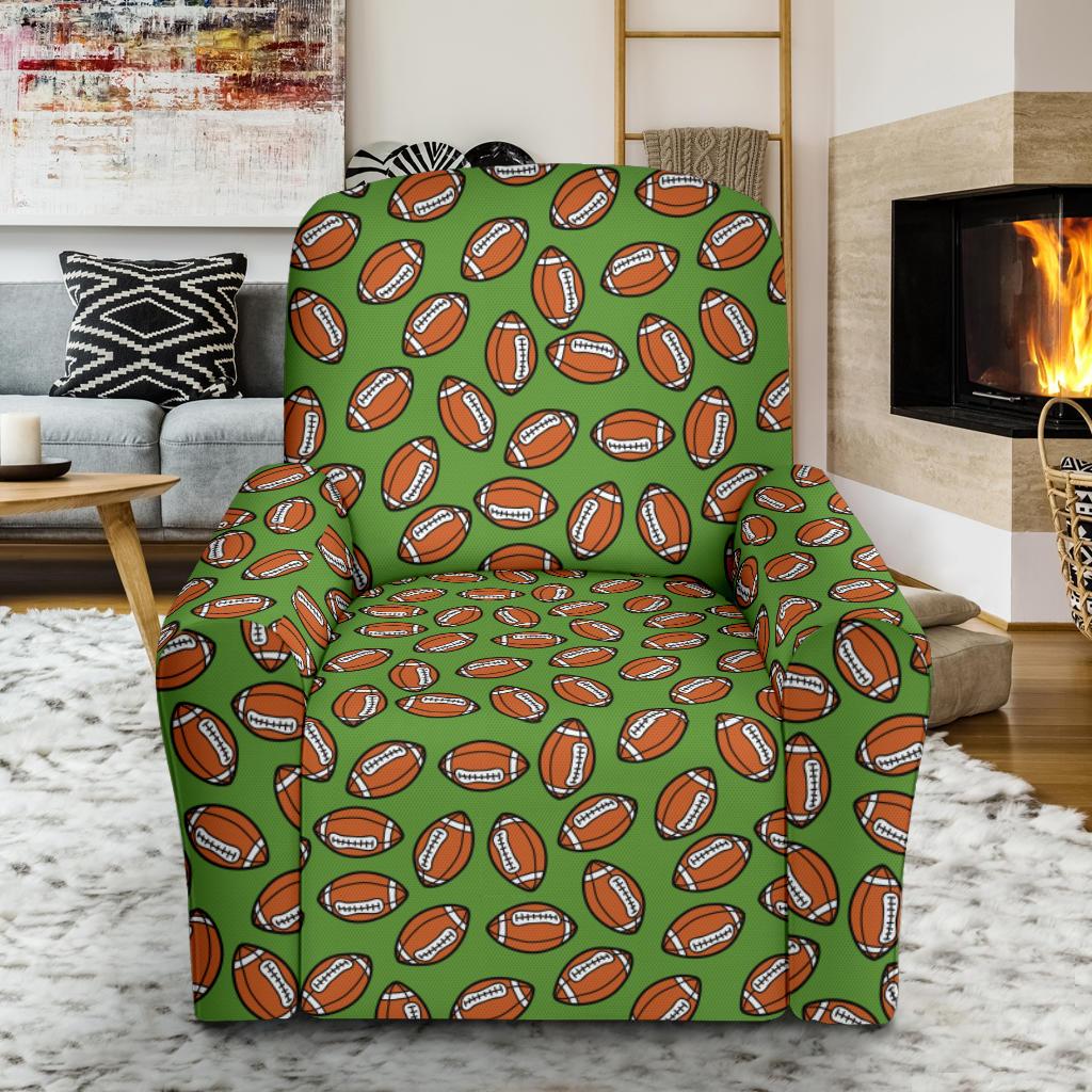 American Football on Green Design Single Sofa Slipcover -JTAMIGO.COM