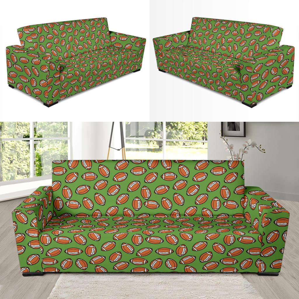 American Football on Green Design Sofa Slipcover-JTAMIGO.COM
