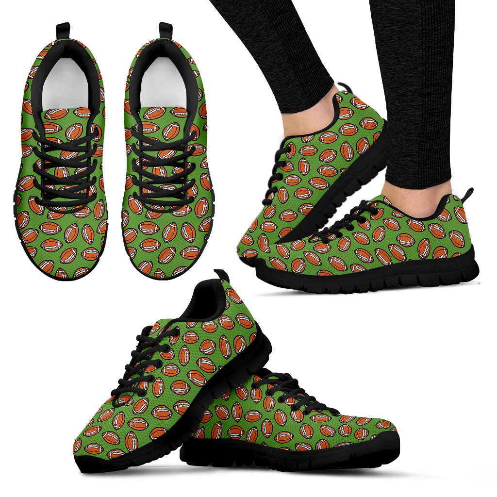 American Football On Green Design Women Sneakers Shoes