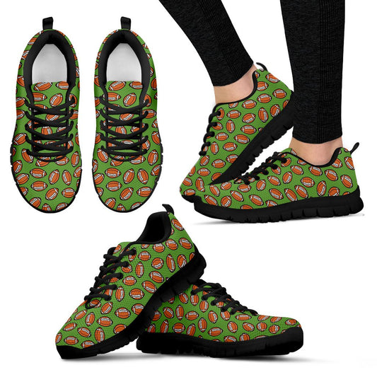 American Football On Green Design Women Sneakers Shoes
