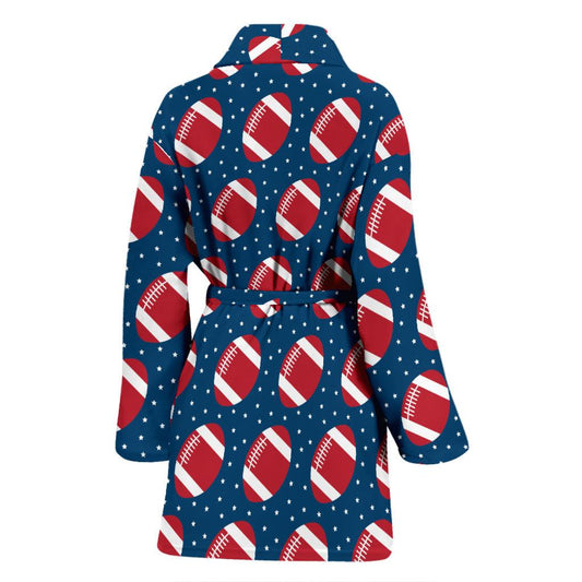 American Football Star Design Pattern Women Bath Robe-JTAMIGO.COM