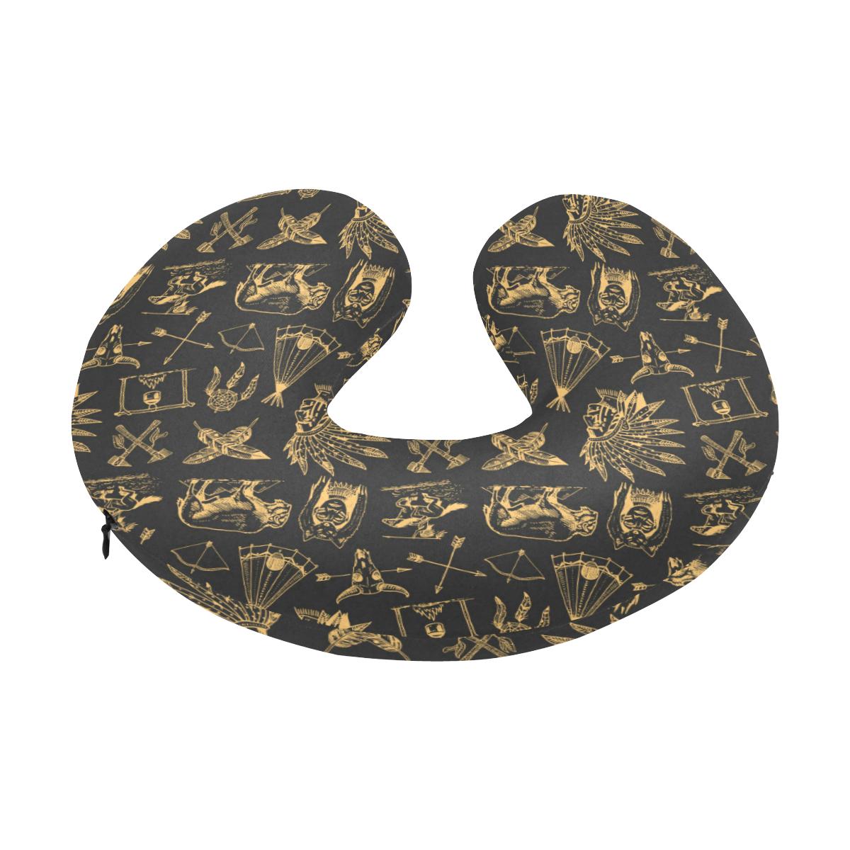 American indian Gold Style U-Shaped Travel Neck Pillow-JTAMIGO.COM