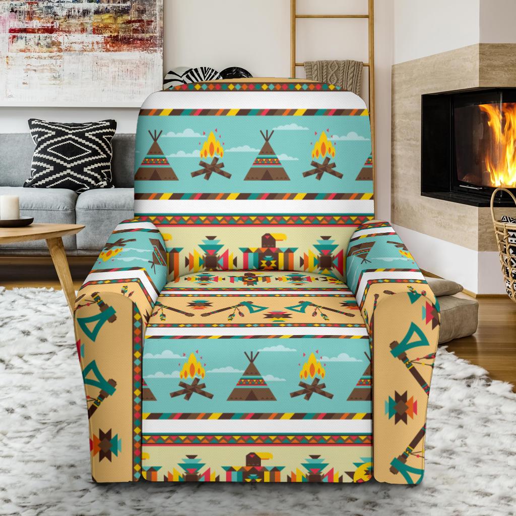 American indian Life Pattern Single Sofa Slipcover -JTAMIGO.COM