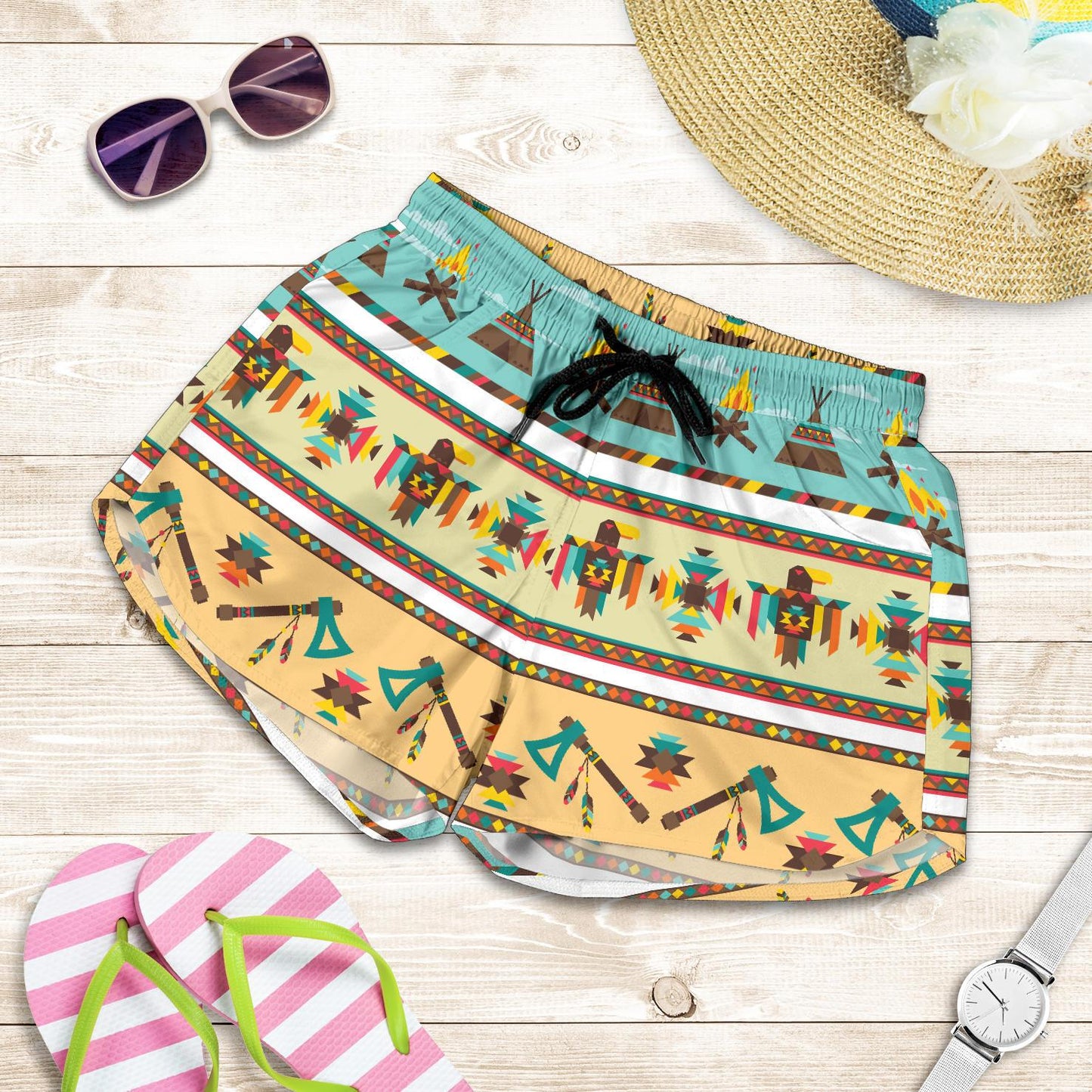 American indian Life Pattern Women Shorts-JTAMIGO.COM