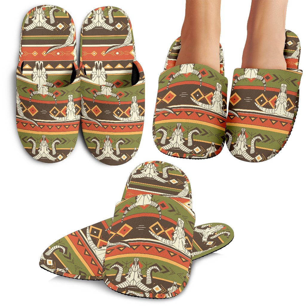 American indian Skull Animal House Slippers