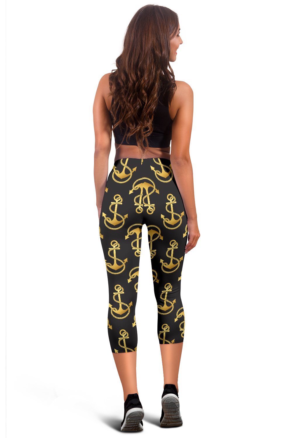Anchor Gold Pattern Women Capris