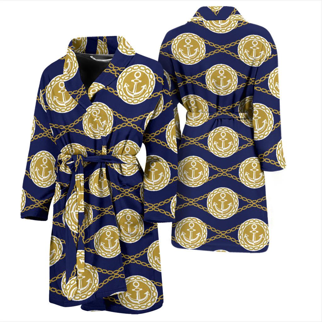 Anchor Luxury Pattern Men Bath Robe-JTAMIGO.COM