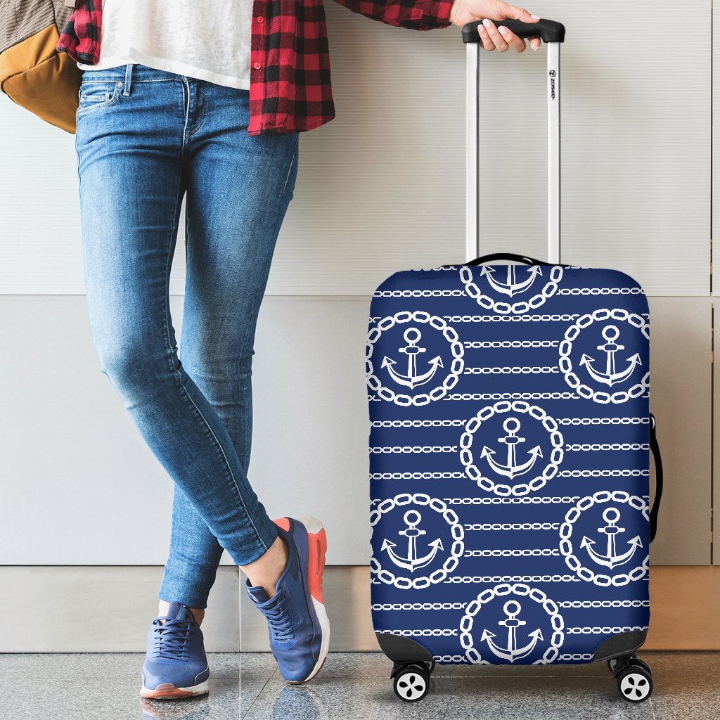 Anchor Stripe Pattern Luggage Cover Protector